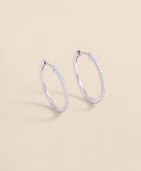 0.25 CT. Lab-Grown Diamond 14k Gold Hoop Earrings | Brooks Brothers