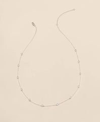 1 CT. Lab-Grown Diamond 14k White Gold Station Necklace | Brooks Brothers