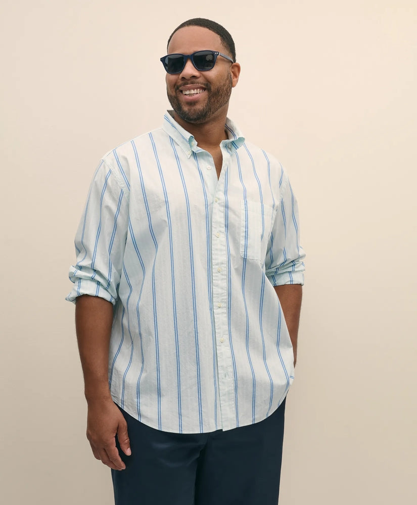 Big & Tall Friday Shirt, Poplin Striped | Brooks Brothers