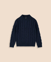 Boys Cotton Cable Knit Quarter-Zip Sweater | Brooks Brothers
