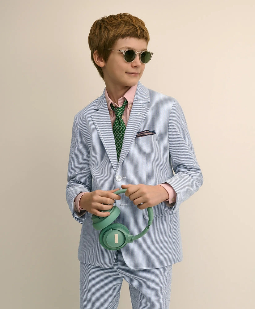 Boys Prep Stretch Cotton Seersucker Suit Jacket | Brooks Brothers
