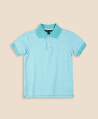 Boys Stretch Cotton Contrast Pique Polo Shirt | Brooks Brothers