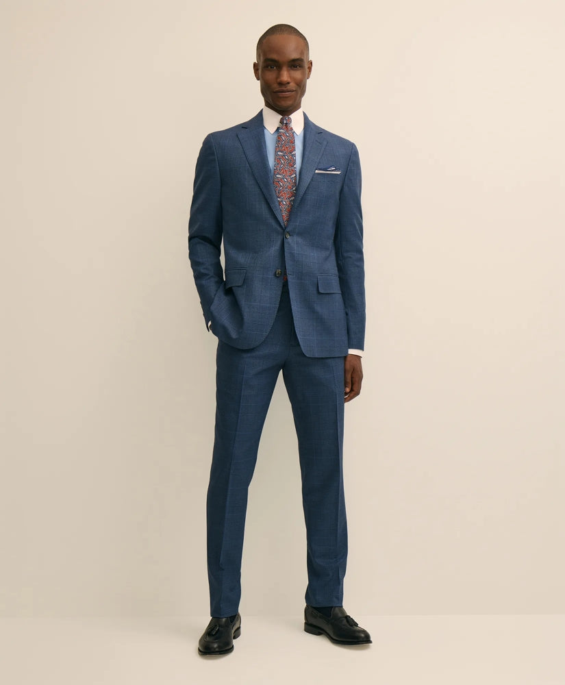Brooks Brothers Explorer Collection Slim Fit Wool Overcheck Suit Pants | Brooks Brothers