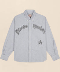 Brooks Brothers x Brain Dead Cotton Embroidered Oxford Button-Down Collar, Striped Sport Shirt | Brooks Brothers