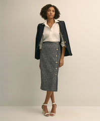 Buttoned Column Knit Skirt | Brooks Brothers
