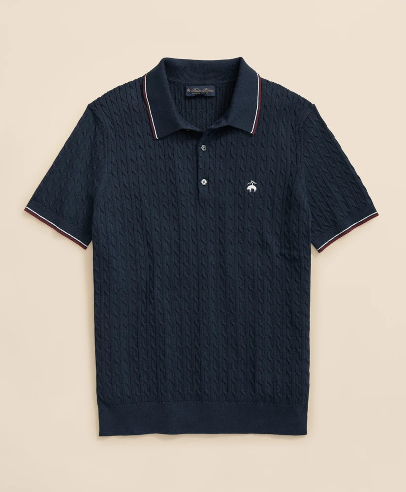 Cable Knit Archive Tennis Polo in Supima | Brooks Brothers