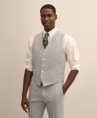 Classic Fit Cotton Blend Seersucker Vest | Brooks Brothers