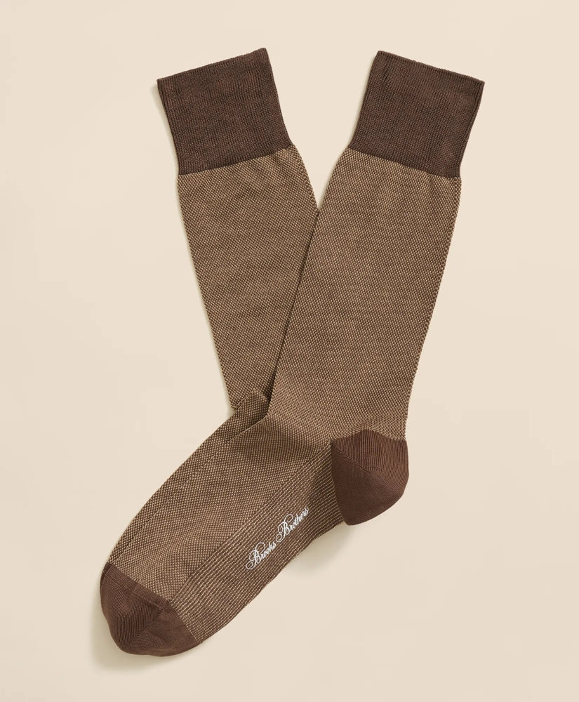 Cotton-Blend Birdseye Socks | Brooks Brothers