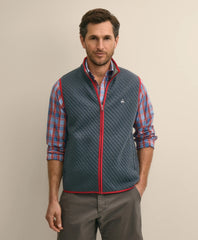 Cotton-Blend Diamond-Quilted Full-Zip Vest | Brooks Brothers