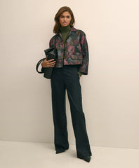 Cotton Blend Floral Jacquard Cropped Jacket | Brooks Brothers