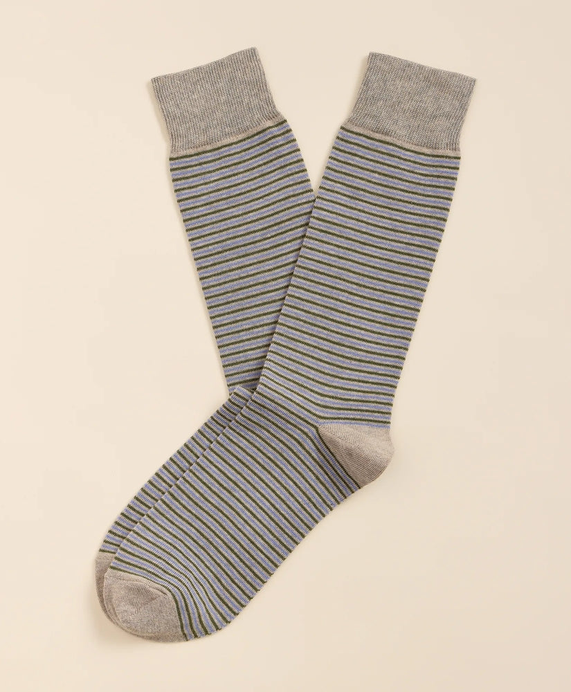 Cotton-Blend Stripe Socks | Brooks Brothers