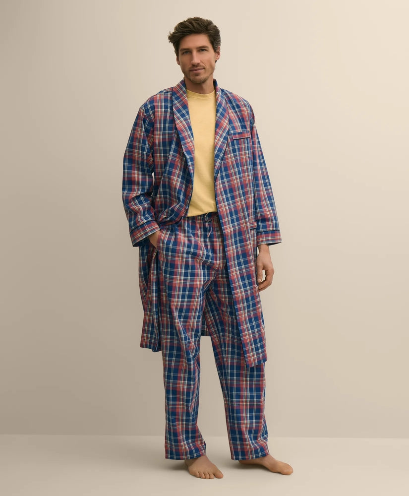 Cotton Broadcloth Madras Robe | Brooks Brothers
