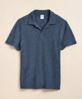 Cotton-Linen Pique Johnny Collar Shirt | Brooks Brothers