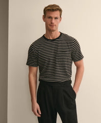 Cotton Indigo-Dyed Mariner Stripe T-Shirt | Brooks Brothers