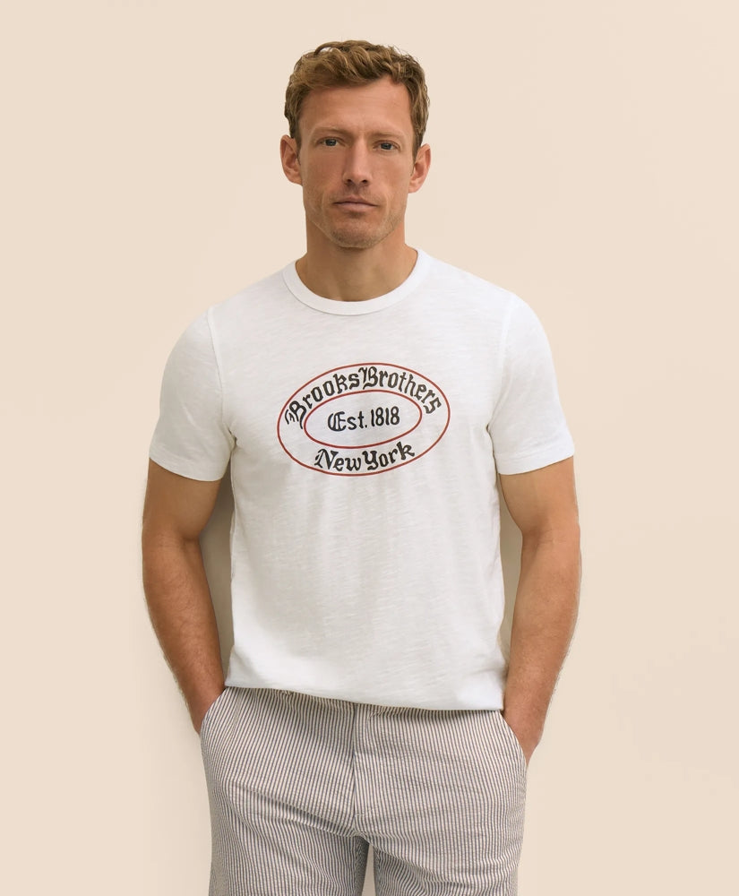 Cotton Slub Emblem Graphic T-Shirt | Brooks Brothers