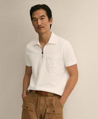 Cotton Sueded-Jersey Quarter-Zip | Brooks Brothers
