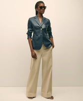 Cotton Twill Wide-Leg Pant | Brooks Brothers