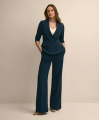 Crepe Double-Breasted Collarless Jacket | Brooks Brothers