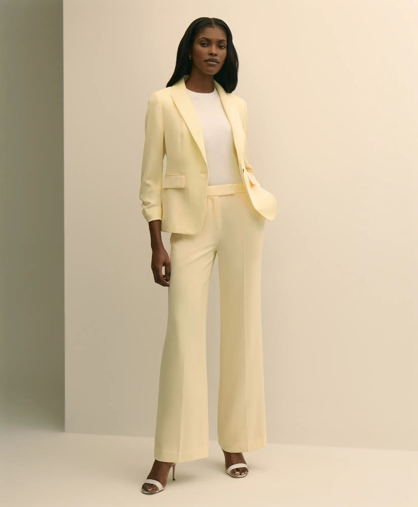 Crepe Wide-Leg Pants | Brooks Brothers