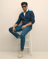 Double Faced Cotton Blend Pique Quarter-Zip | Brooks Brothers