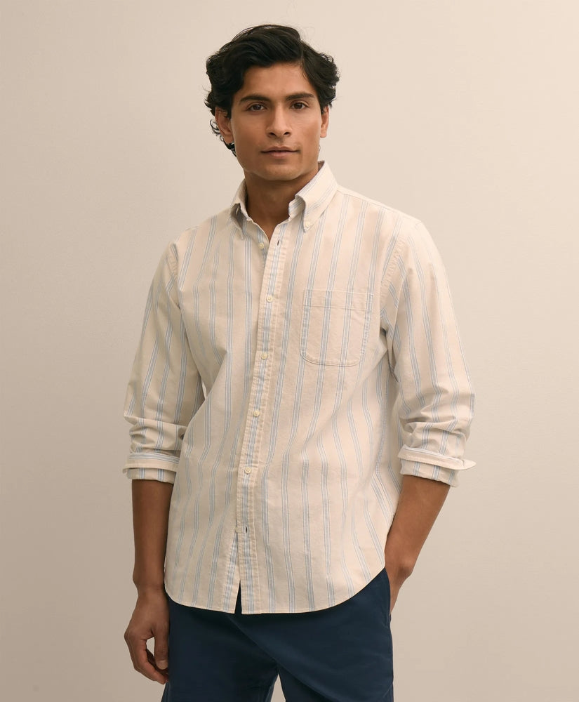 Friday Shirt, Oxford Novelty Stripe | Brooks Brothers