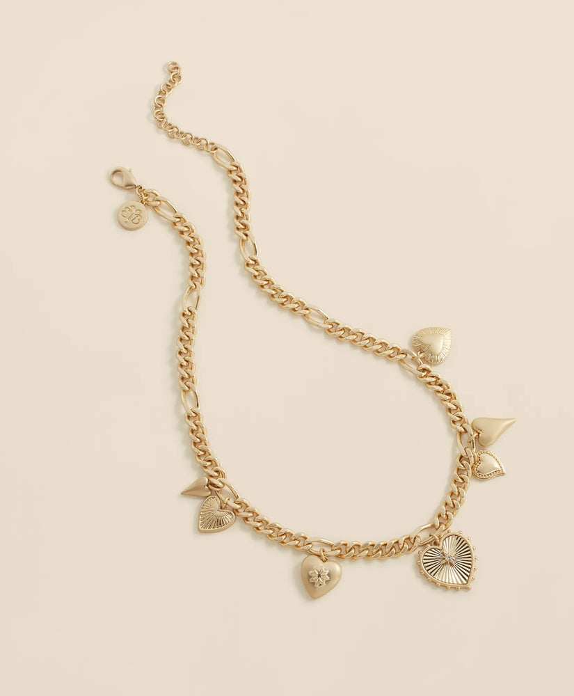 Gold-Toned Heart Charm Necklace | Brooks Brothers