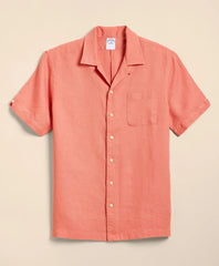 Irish Linen Camp Collar, Short-Sleeve Shirt | Brooks Brothers