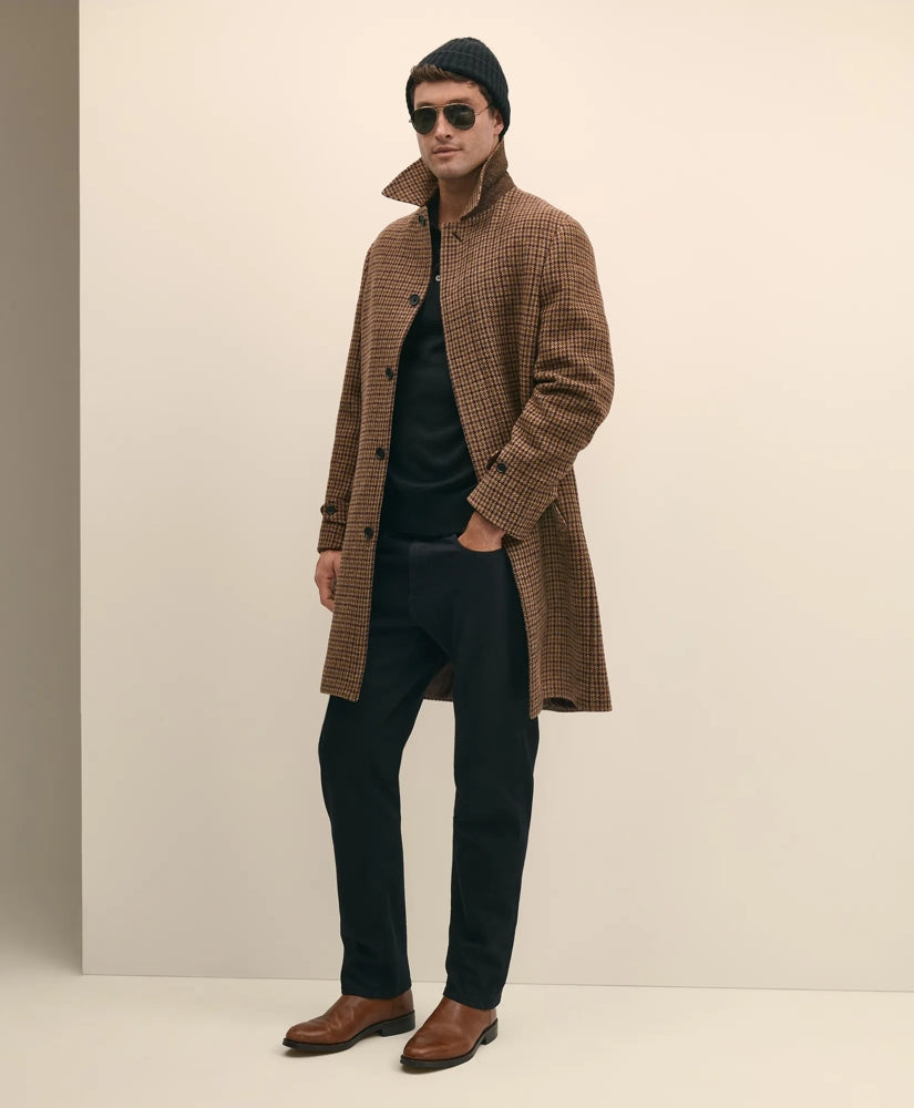 Lambswool Tattersall Balmacaan Coat | Brooks Brothers
