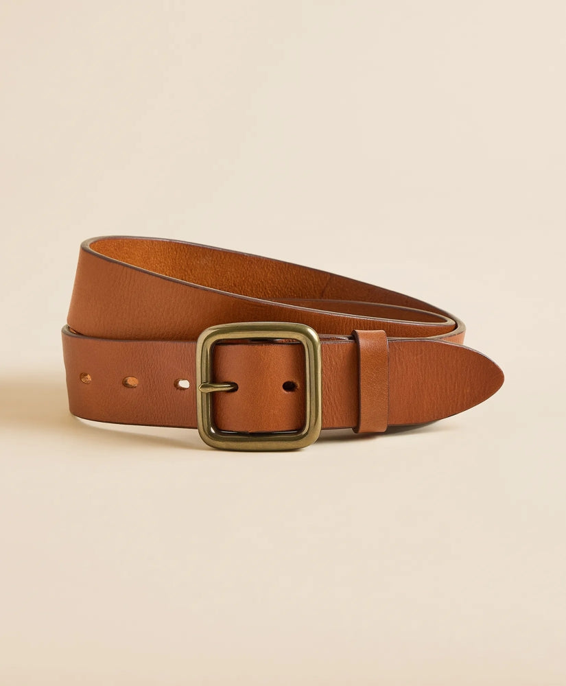 Leather Square Buckle Belt | Brooks Brothers