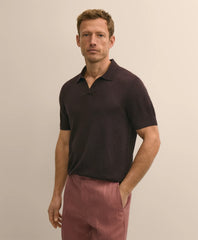 Lightweight Luxe All-Season Sweater, Johnny Collar | Brooks Brothers