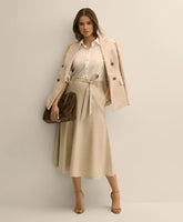 Linen-Blend Belted A-Line Skirt | Brooks Brothers