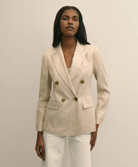 Linen Blend Double-Breasted Jacket | Brooks Brothers