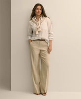 Linen-Blend Wide-Leg Pants | Brooks Brothers