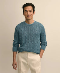 Linen Cable Knit Sweater | Brooks Brothers