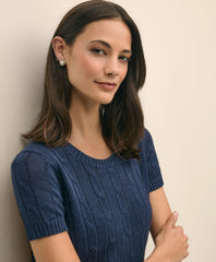 Linen Cable Short-Sleeve Shell | Brooks Brothers