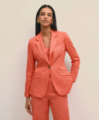 Linen One-Button Notch Lapel Jacket | Brooks Brothers