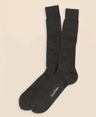 Merino Wool Ribbed Crew Socks | Brooks Brothers