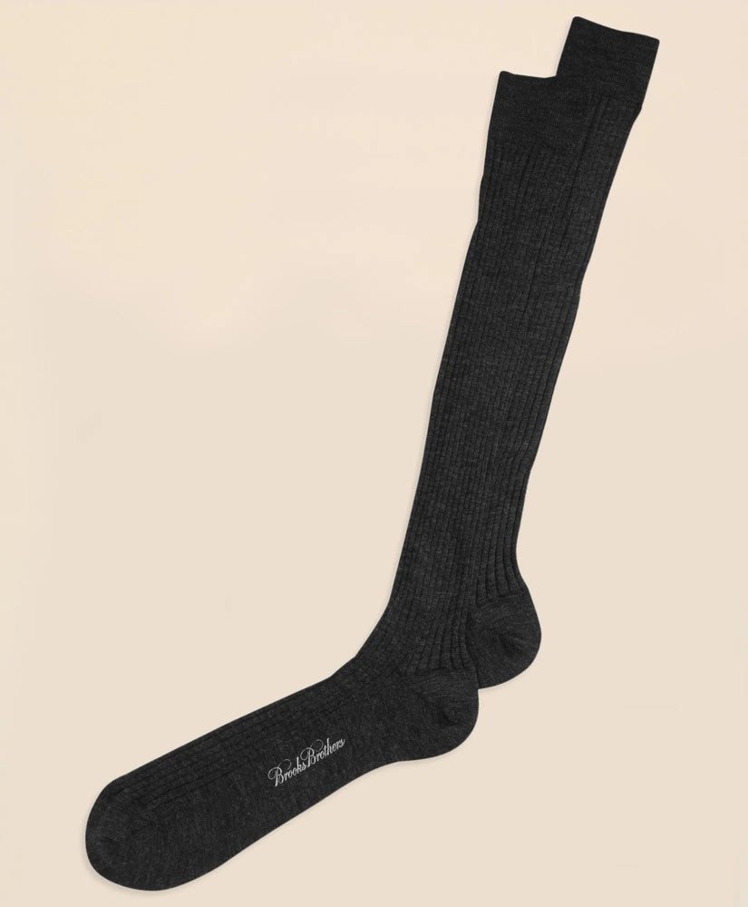 Merino Wool Ribbed Over-the-Calf Socks | Brooks Brothers