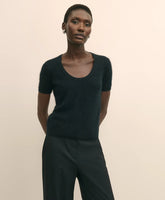 Wool-Cashmere Blend Brushed Short-Sleeve Sweater Shell | Brooks Brothers