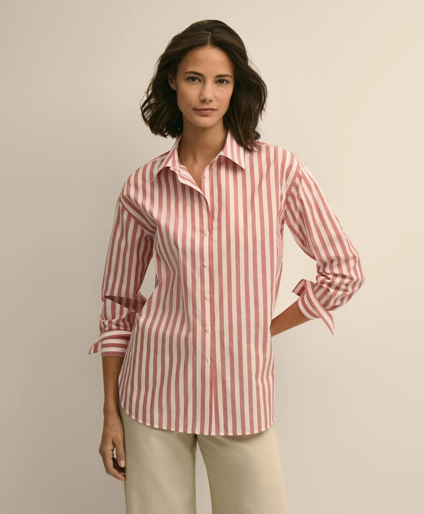 Oversized Cotton Pinstripe Shirt | Brooks Brothers