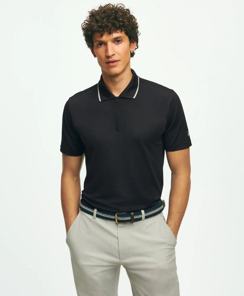Performance Series Quarter-Zip Pique Polo Shirt | Brooks Brothers