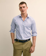 Performance Series Stretch Spread Collar, Check Sport Shirt | Brooks Brothers