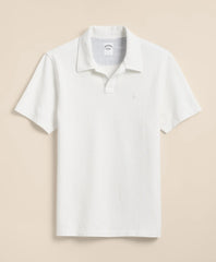 Cotton Pique Garment-Dyed Johnny Collar Polo Shirt | Brooks Brothers