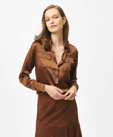 Relaxed Utility Blouse in Washable Silk | Brooks Brothers