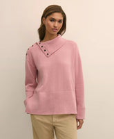 Relaxed Wool-Blend Foldover Snap Collar Sweater | Brooks Brothers