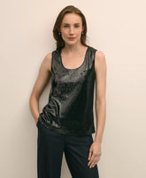 Sequin Scoop Neck Sleeveless Top | Brooks Brothers