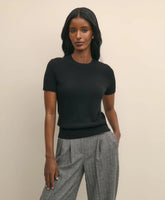 Short-Sleeve Shell Sweater in Cashmere | Brooks Brothers