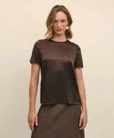 Short-Sleeve Top in Washable Silk Charmeuse | Brooks Brothers