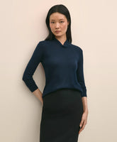 Silk Cashmere Twist Neck Sweater | Brooks Brothers