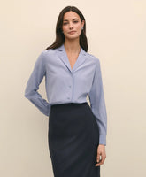 Silk Crepe Notch-Collar Blouse | Brooks Brothers